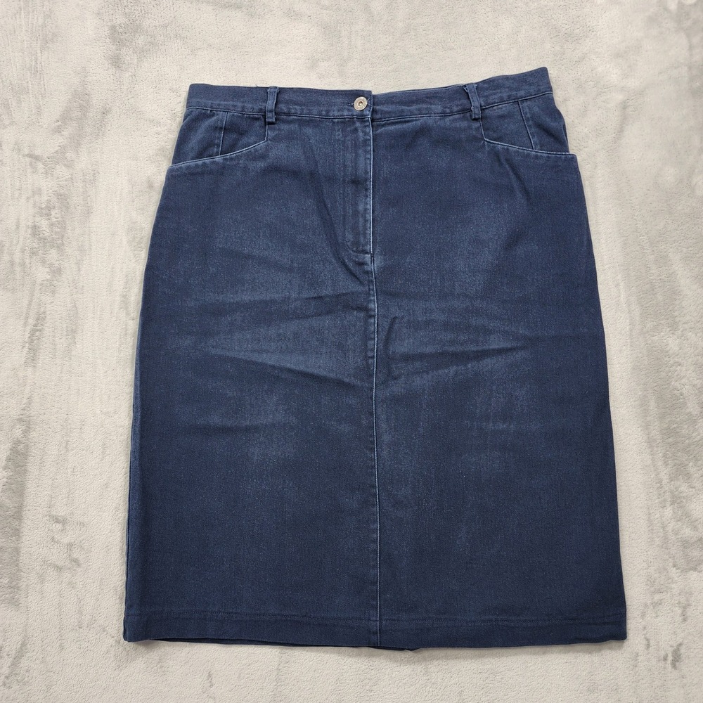 Vintage Christopher & Banks Skirt Womens 14 Blue High Waist Pencil Preppy Office